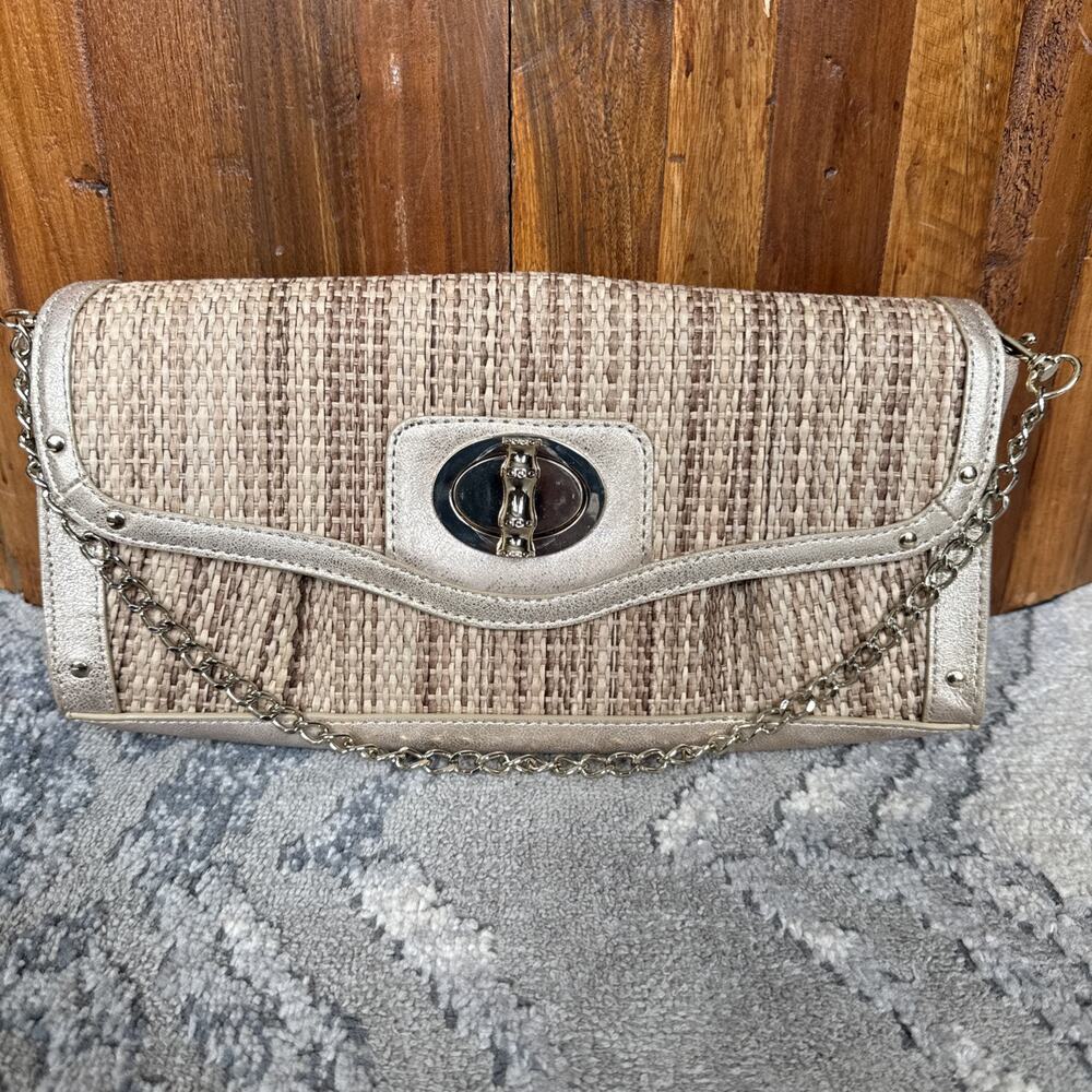 Elaine Turner Clutch Envelope Chain Strap Kisslock Handbag Shoulder Bag P